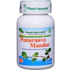 Version 1.0.0 Punarnava Mandur tabletas herbales Planet Ayurveda paquete 1