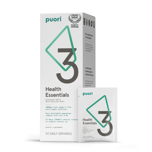 Puori P3 multivitamínicos combinación omega 3 vitamina d magnesio zinc