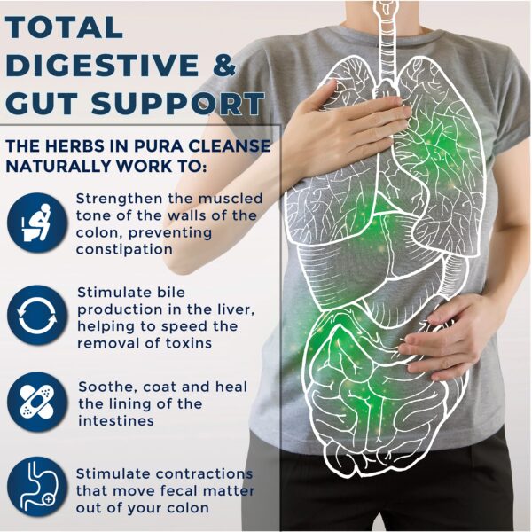 Cápsulas detox fibra natural Pura Cleanse para colon saludable