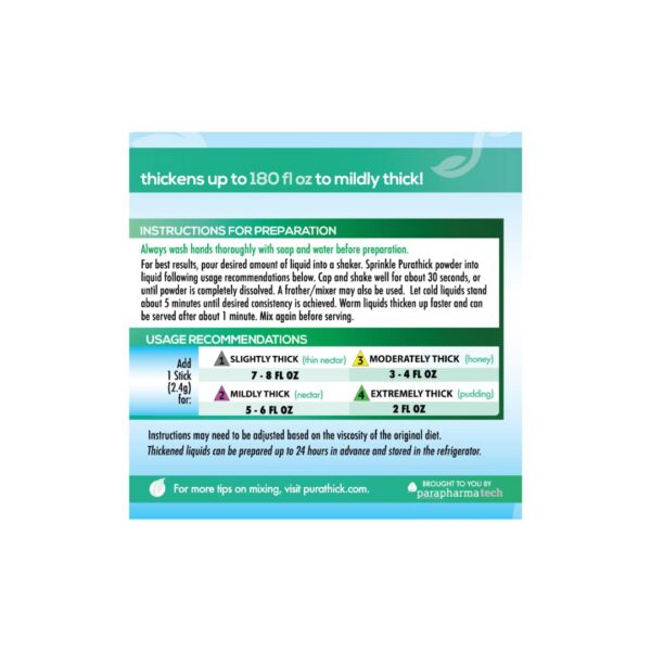 Version 1.0.0 Ingrediente y etiqueta Purathick