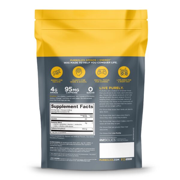 Purbolics aminoácidos sin azúcar, cafeína y sabor uva