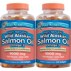 Pure Alaska Omega-3 aceite de salmón salvaje en cápsulas blandas