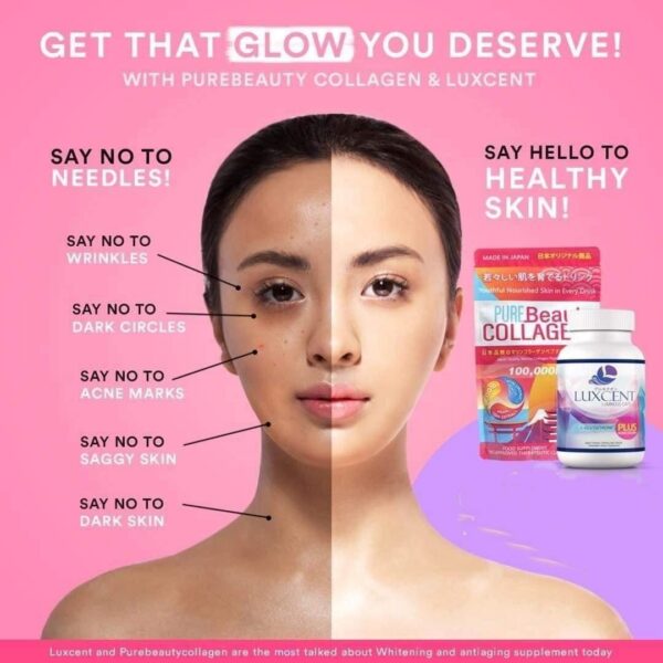 Etiqueta lateral de Pure Beauty Collagen & Luxcent Caps Duo