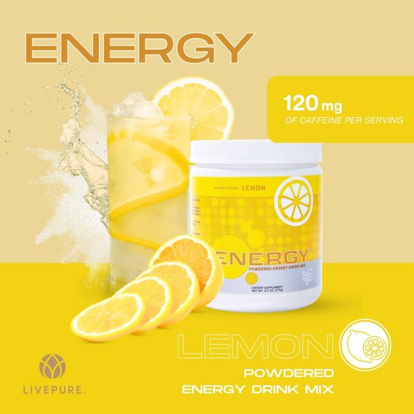 PURE bebida energética mezcla natural en polvo envase
