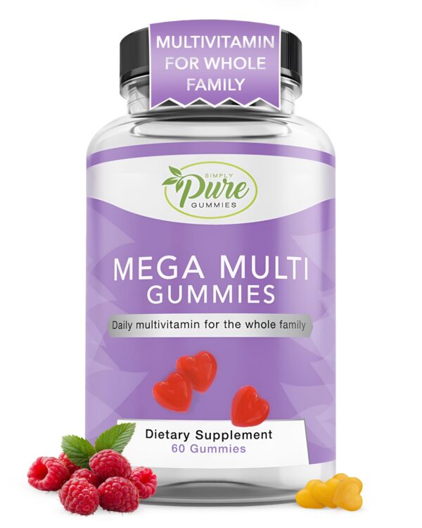 Pure By Nature Mega Multivitamínicas gomitas frasco frontal