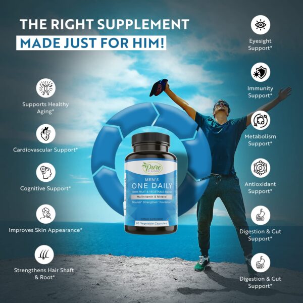 Cápsulas Pure By Nature suplemento multivitamínico masculino