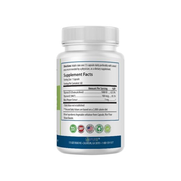 Version 1.0.0 Caja y etiqueta de PURE D3 + K2