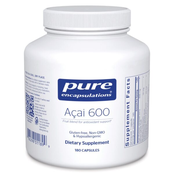 Pure Encapsulations Acai 600 suplemento antioxidante