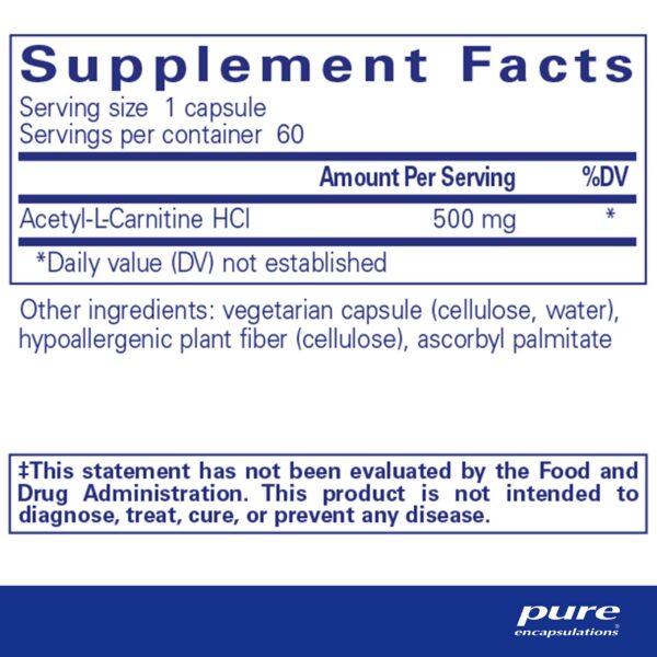 Version 1.0.0 Etiqueta del producto Pure Encapsulations Acetil-L-Carnitina