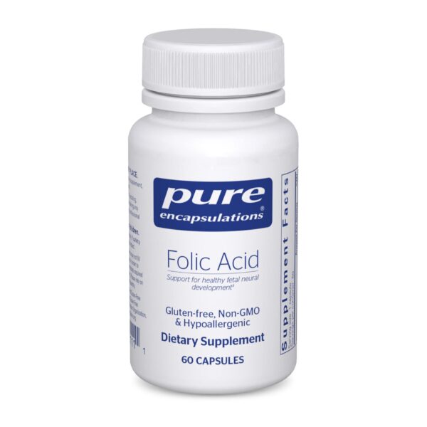Pure Encapsulations ácido-fólico suplemento hipoalergénico 60 cápsulas