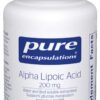 Producto Pure Encapsulations Alpha Lipoic Acid etiqueta frontal