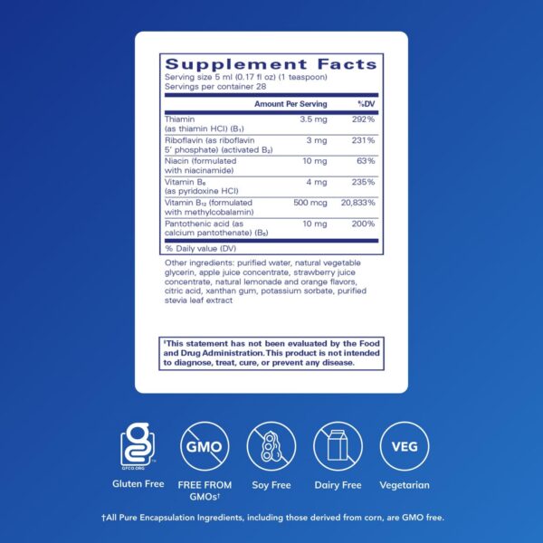 Etiqueta frontal del B-Complex Líquido
