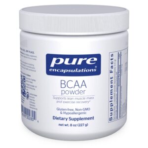 Frente del envase Pure Encapsulations BCAA en polvo