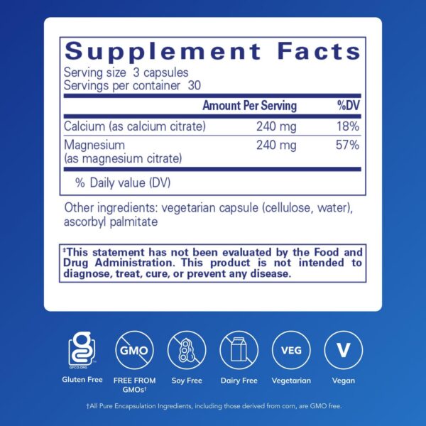 Etiqueta del frasco Calcium Magnesium (Citrate)