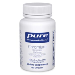 Botella de Pure Encapsulations Cromo Picolinato 200 mcg