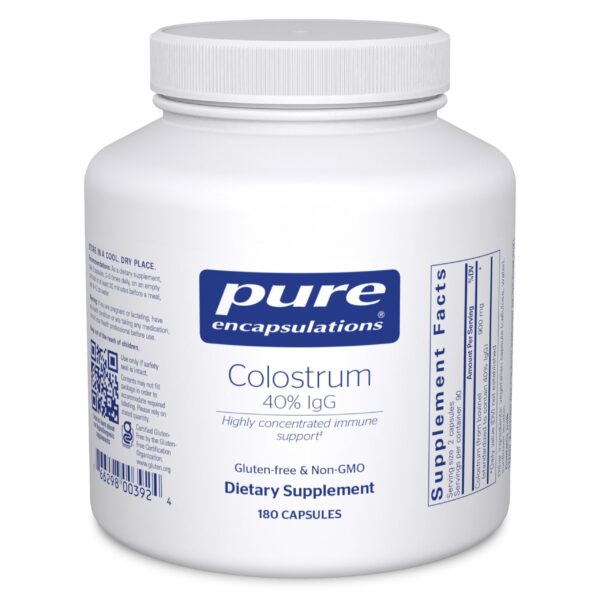 Version 1.0.0 Pure Encapsulations Colostrum frasco de 180 cápsulas
