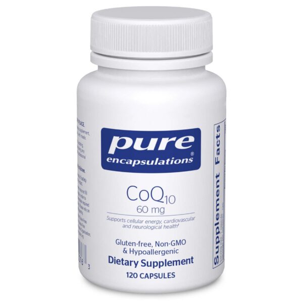 pure-encapsulations-coq10-60mg-capsulas-front Frasco de Pure Encapsulations CoQ10 60 mg