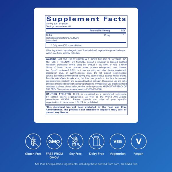 Version 1.0.0 Etiqueta Pure Encapsulations DHEA 25 mg
