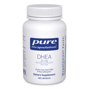Frasco Pure Encapsulations DHEA 25 mg micronizado