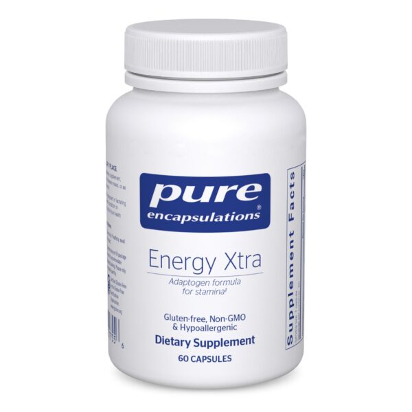 Version 1.0.0 Pure Encapsulations Energy Xtra frasco con 60 cápsulas