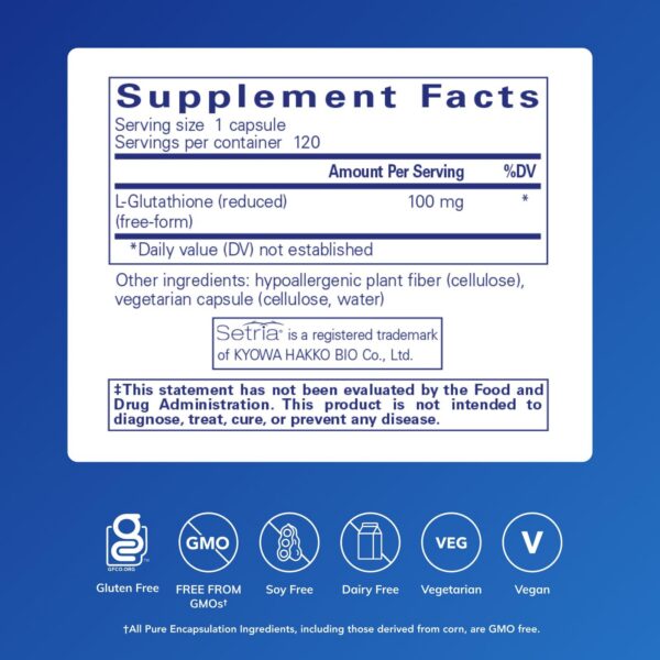 Etiqueta del producto y cápsulas