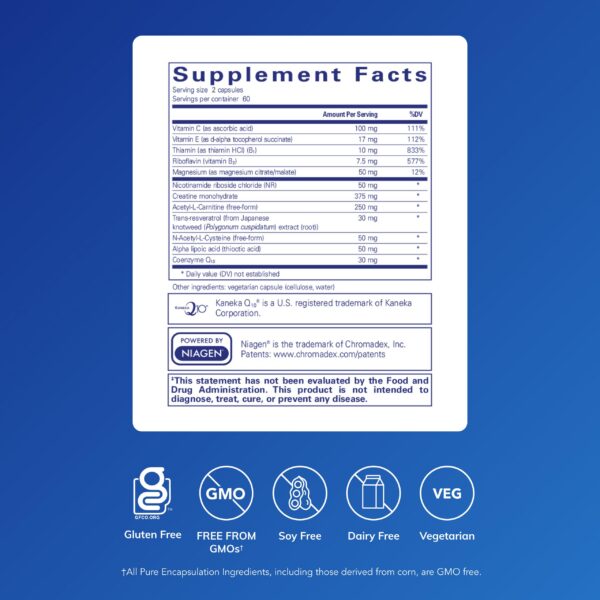 Etiqueta de Pure Encapsulations en frasco
