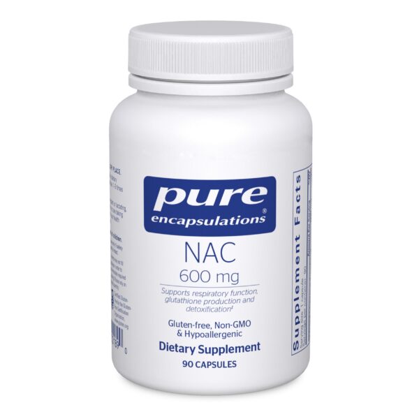 Version 1.0.0 Frasco y etiqueta de NAC 600 mg Pure Encapsulations