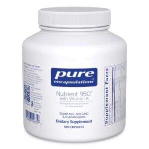 Frasco de Pure Encapsulations Nutrient 950 con Vitamina K 180 cápsulas