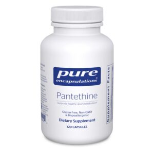 Pantethine Pure Encapsulations etiqueta frontal