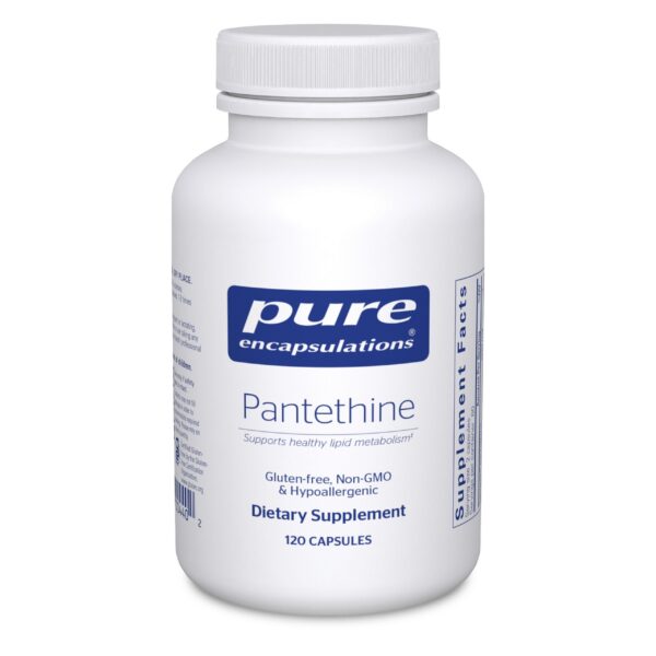 Pantethine Pure Encapsulations etiqueta frontal