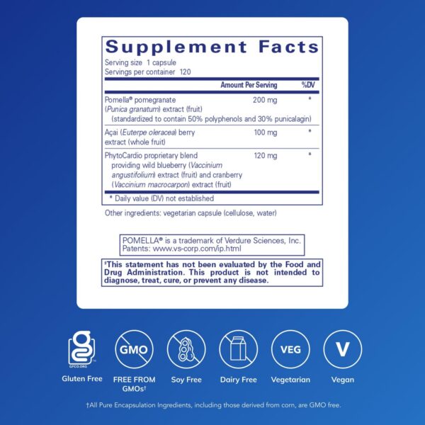 Etiqueta de Pomegranate Plus en primer plano