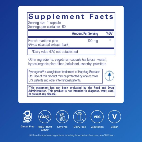 Etiqueta de Pycnogenol 100 mg