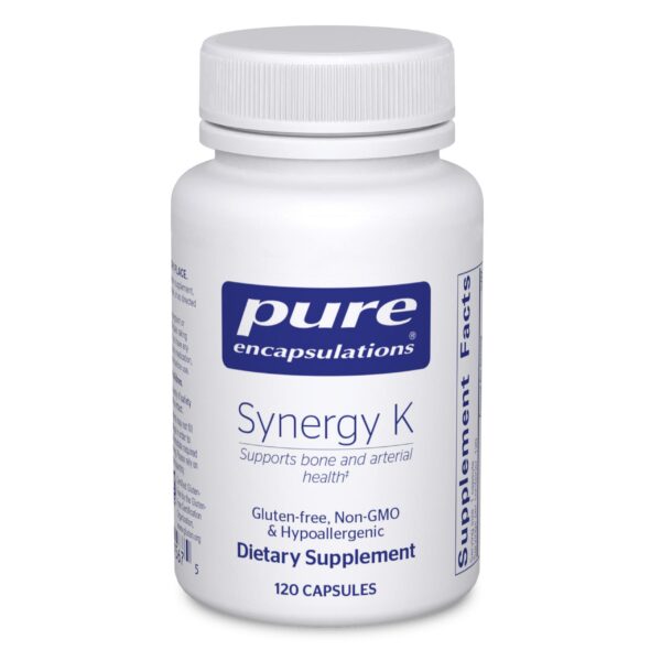 Version 1.0.0 Pure Encapsulations Synergy K 120 cápsulas frasco frontal