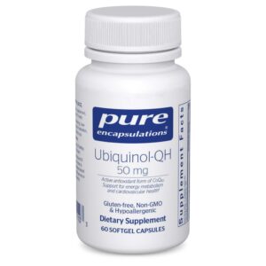 Frasco de Pure Encapsulations Ubiquinol-QH 50 mg