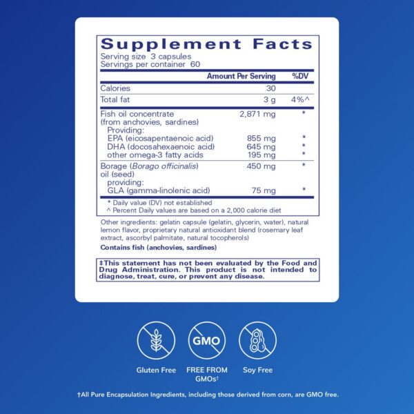 Etiqueta de ingredientes VisionPro EPA/DHA/GLA