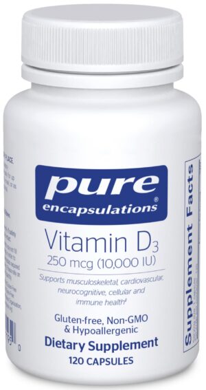 Pure Encapsulations Vitamina D3 10000 UI - Frasco 120 cápsulas