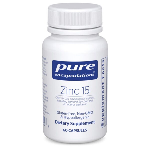 Frasco Pure Encapsulations Zinc 15 mg