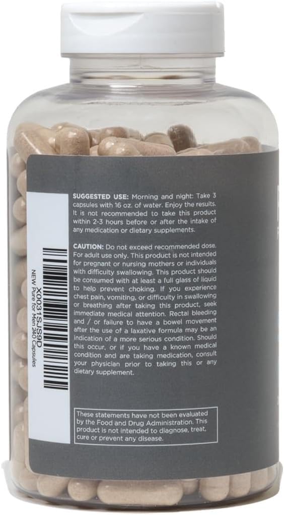 Pure for Men cápsulas veganas detalle presentación