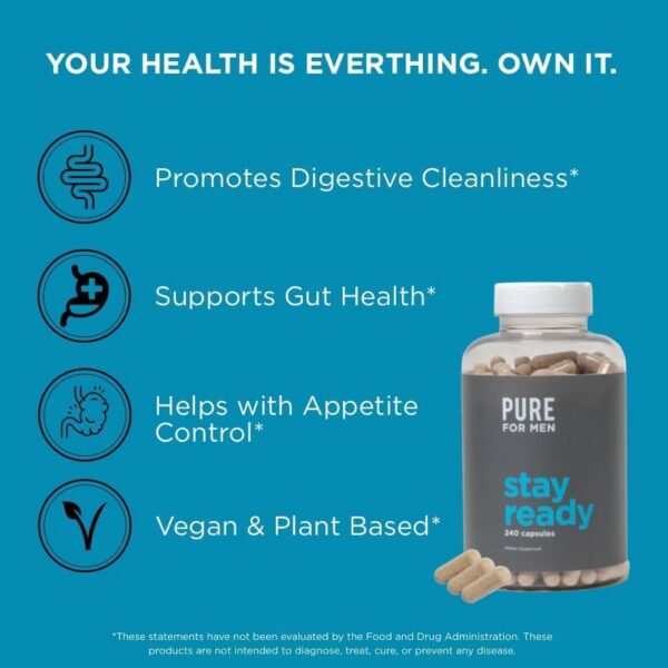 Pure for Men etiqueta nutricional suplemento fibra