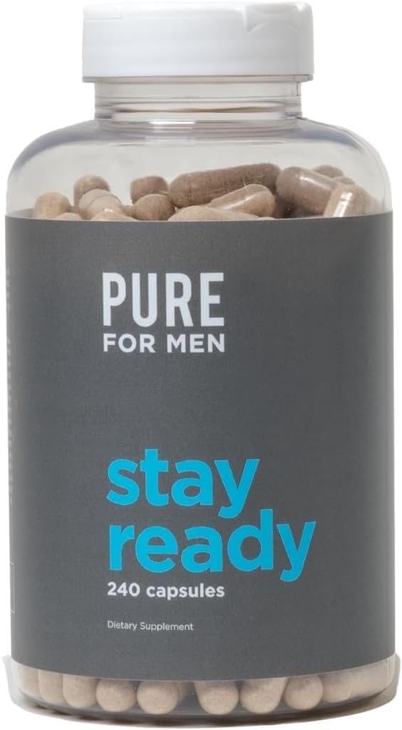 Version 1.0.0 Pure for Men fibra Stay Ready frasco 240 cápsulas veganas