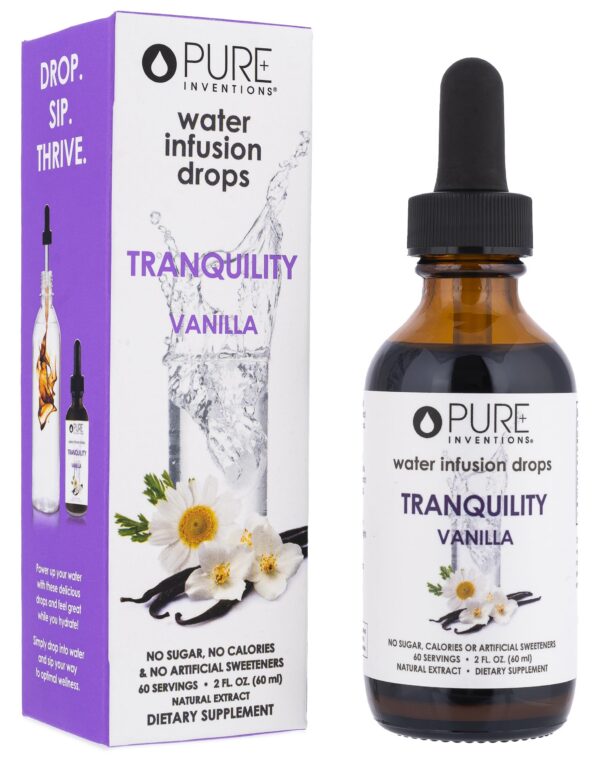 Pure Inventions Tranquility gotas de infusión sabor vainilla y manzanilla