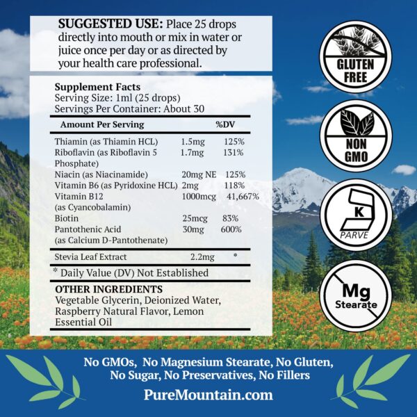 Pure Mountain Botanicals botella suplemento vitamina B