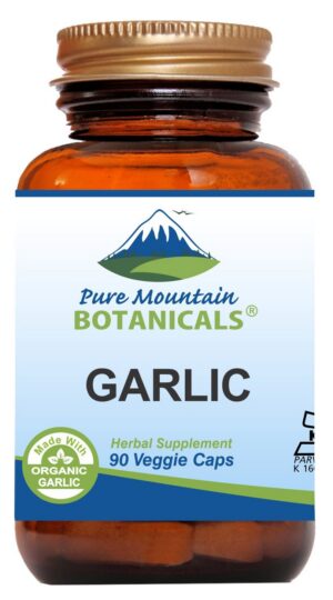 Pure Mountain Botanicals cápsulas de ajo orgánico 90 unidades
