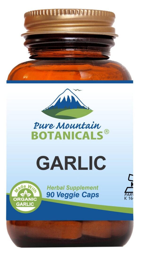 Pure Mountain Botanicals cápsulas de ajo orgánico 90 unidades