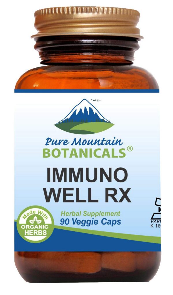 Pure Mountain Botanicals Immuno Well RX cápsulas frasco vista frontal