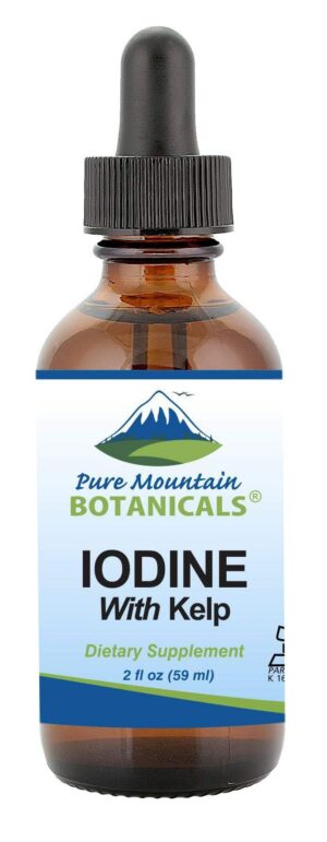 Pure Mountain Botanicals gotas de yodo orgánico frasco