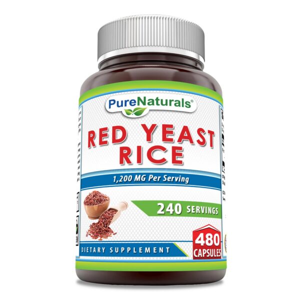 Pure Naturals arroz de levadura roja suplemento 480 cápsulas