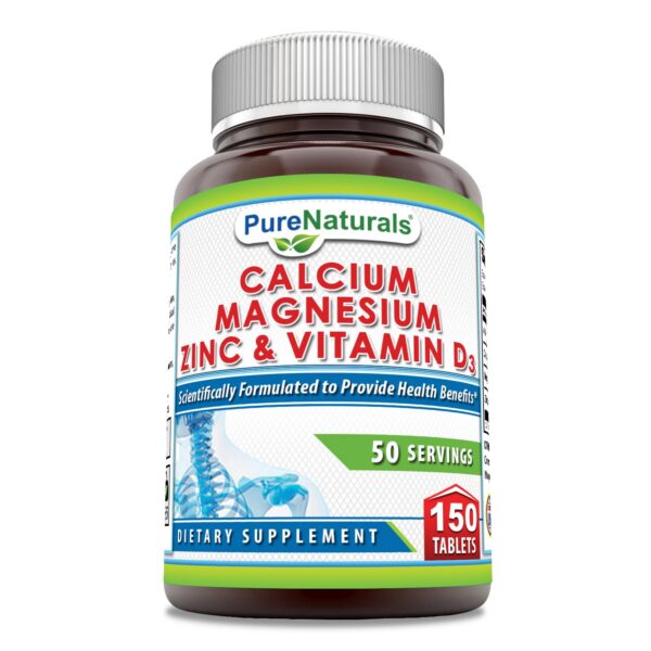 Pure Naturals calcio magnesio zinc con D3 frasco