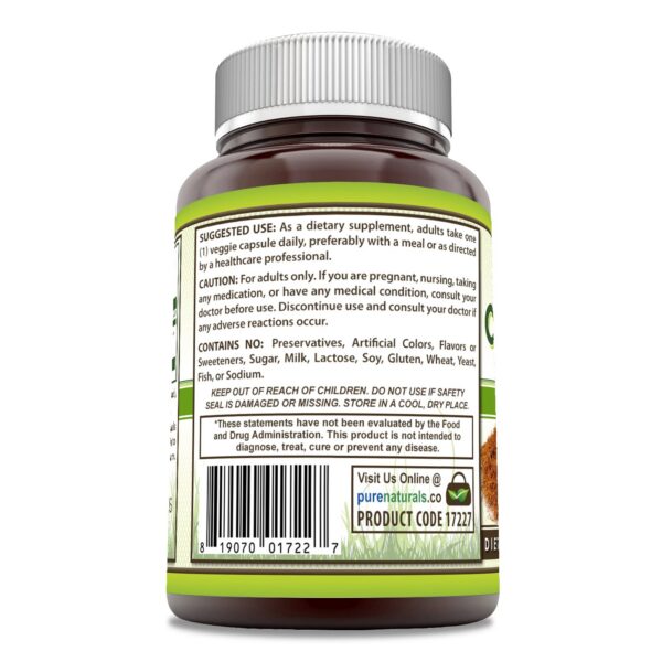 Pure Naturals Uña de Gato 500 mg etiqueta