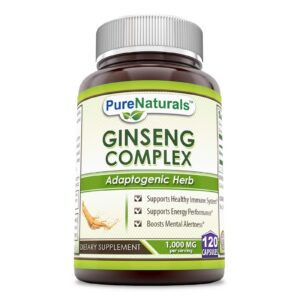 Botella Pure Naturals de suplemento de ginseng coreano 1000 mg